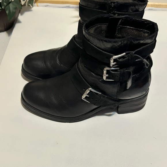 Women’s Black Buckle Ankle Boots - Picture 3 of 9